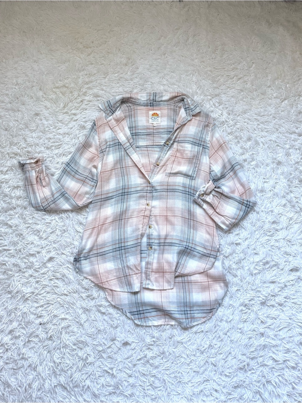 C&C California Oversized Plaid Button-Down Flannel